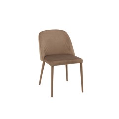 DINING CHAIR CH TEXTIL LEGS BROWN    - CHAIRS, STOOLS
